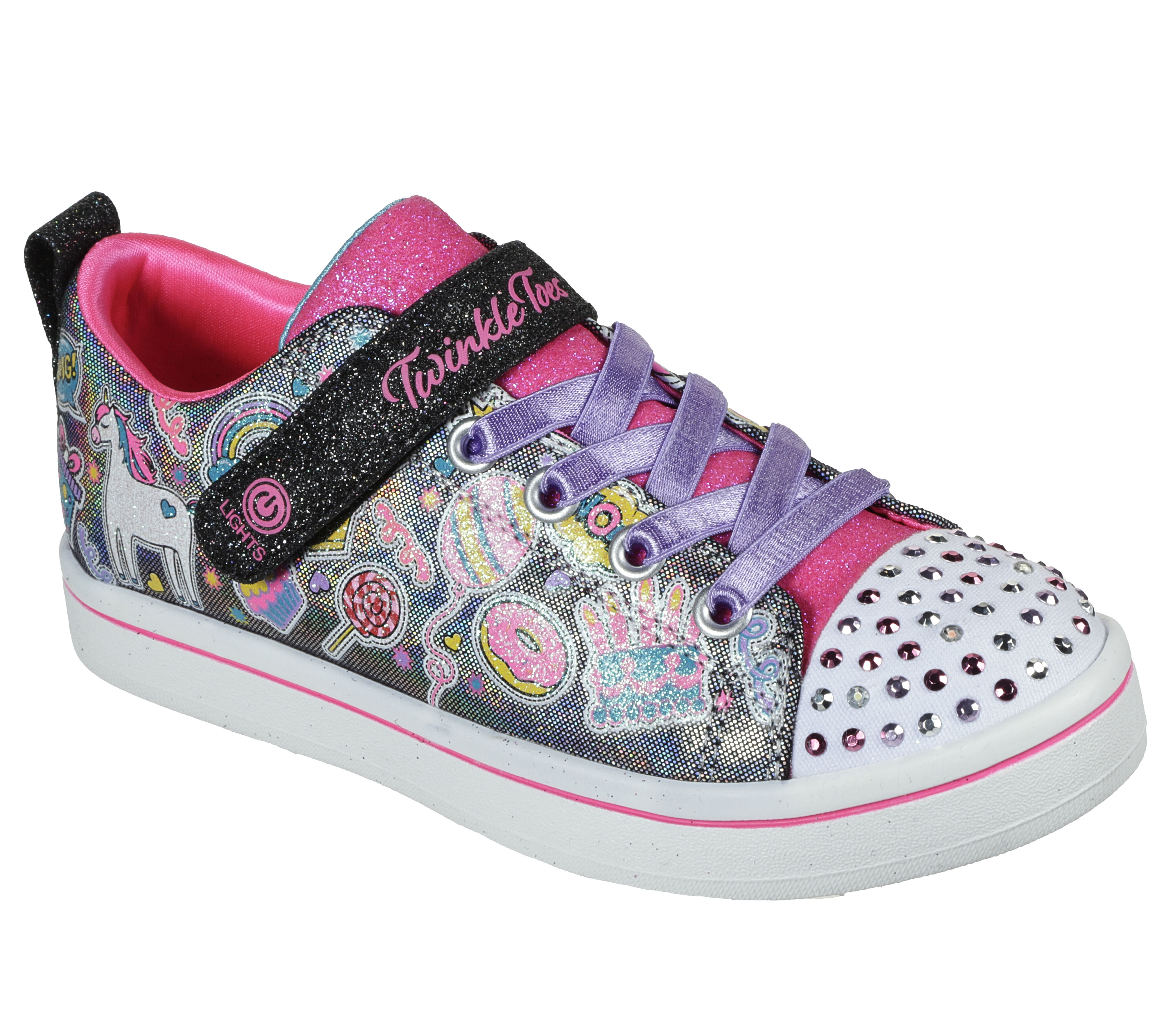skechers twinkle toes pink and gold